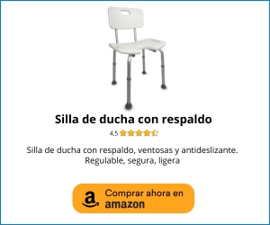 Silla de ducha con respaldo y ventosas