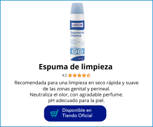 Imagen de la espuma Lindor para una limpieza en seco rápida y suave de las zonas genital y perineal. Mantiene el pH de la piel.